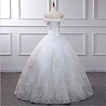 Krāšņs Izcili kāzu kleitu Kārtojumu Mežģīnes Strapless Aplikācijas Paillette Frēzēšana Rhinestone Līgavas Bumbu Kleita