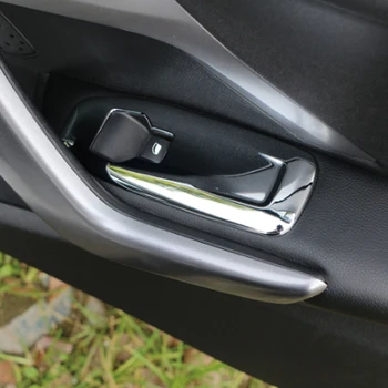Kumeļu Dedzināšana ABS Chrome Automašīnu Durvju Logu Pacēlāji Pogu, Riņķa Vāka Apdare Ielīmi, Peugeot 2008 2016 2017 Daļas