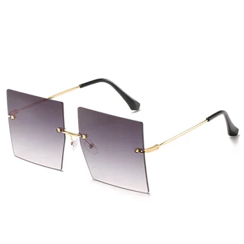 Kvadrātveida Saulesbrilles Sieviešu 2020 Jaunu Luksusa Zīmolu Modes Flat Top Sarkanā, Zilā Skaidrs, Objektīvs Lielgabarīta Bez Apmales Mirro Vīriešiem Gafas Brilles