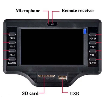 Kvalitātes LCD Bluetooth Uztvērējs Dekoders MP4/MP5 Video Dekodēšana