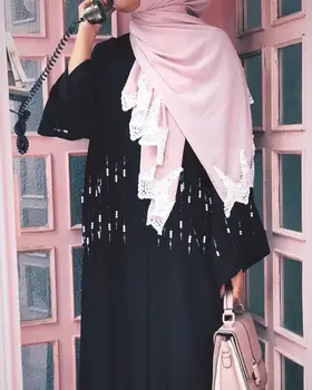 Kvalitātes Sprogot Kroku Smago Šifona Hijab Izšūtās mežģīnes Dāmas Musulmaņu Modes Wraps ap Galvu stiprināmas Garo šalli/lakatu 180*70cm
