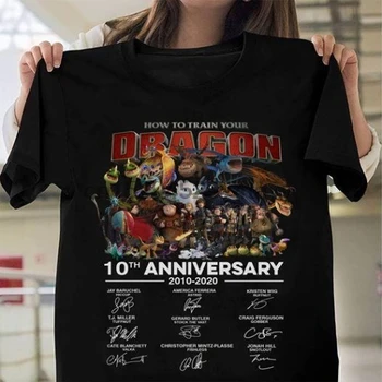 Kā Train Jūsu Dragon 10 gadu Jubileju 2010. - 2020. Gadam Paraksts Tshirt