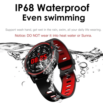 L8. Smart Skatīties Vīriešu Ūdensnecaurlaidīgs asinsspiediens, Sirdsdarbības Fitnesa Tracker Hronometrs Bluetooth Sporta SmartWatch Android, IOS