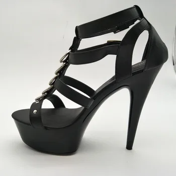 LAIJIANJINXIA Fashion star 15cm kurpes sieviešu augstpapēžu kurpes platformas sandales paketi ar sieviešu kurpes 6 collu Augsti Papēži