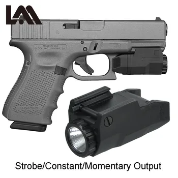 LAMBUL Kompakts APL Taktiskās Aple Pistole Gaismas Pastāvīgu/Īslaicīgu/Strobe Lukturīti LED Balta Gaisma, Pielāgots 17 19 21 Gloks 20mm Dzelzceļa