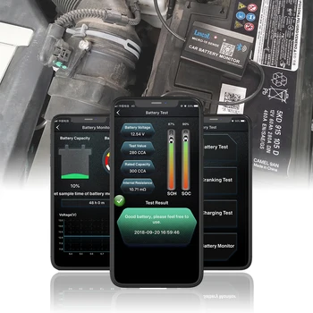 LANCOL M10A Digitālo Akumulatoru Testeris Analizators Ar Tālruņa Displejā Automašīnas Akumulatoru Monitors Ar Bluetooth Pārbaudītājs 12V Automobiļu