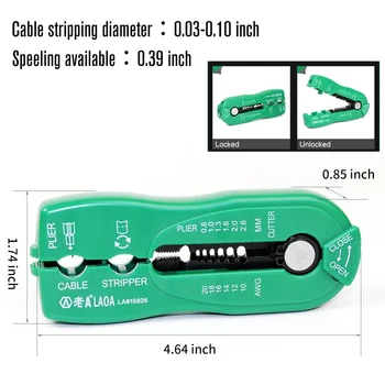 LAOA LA815826 0.8-2.6 mm daudzfunkciju vadu griezējs cable stripper līnijas vadu liekās cemme rīku mini portatīvo rokas instrumenti