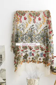 LASUI 1 pagalmā DIY svārki kāzu kleitu piederumi Augstas kvalitātes full ziedu krāsu izšuvumi acs mežģīnes auduma, naudas Sodu meistarība X0551