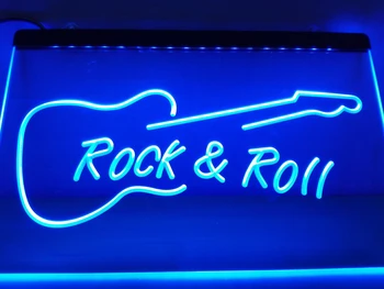 LB303 - Rock un Roll, Ģitāras Mūzikas JAUNO LED Neona Gaismas Zīme, mājas dekoru amatniecības