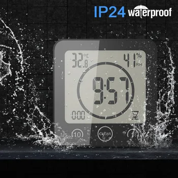 LCD Ciparu Pulkstenis Vannas istaba Touch Kontroles Termometru, Higrometru, Ūdensizturīgs Pavārs Taimeris Ar Signālu