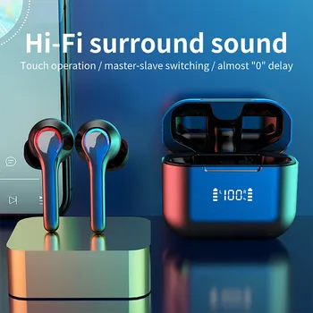 LED Bluetooth Bezvadu Austiņas A6 Ūdensizturīgs Bluetooth 5.0 Earbuds Austiņas TWS Touch Kontroli, Sporta Trokšņa Slāpēšanas Austiņas