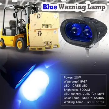 LED Brīdinājuma Gaisma Zila Signāls, Lampu Iekrāvēju Darba Vietas Drošības Gaismas IP67 Waterproof led Prožektoru gaismā, Auto Tālās gaismas 20W