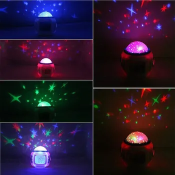LED Digitālais Modinātājs Zvaigžņotām Star Mirdzoša Modinātājs bērniem, Bērnu Istabas Kalendārs Termometrs Nakts Gaismas Projektors