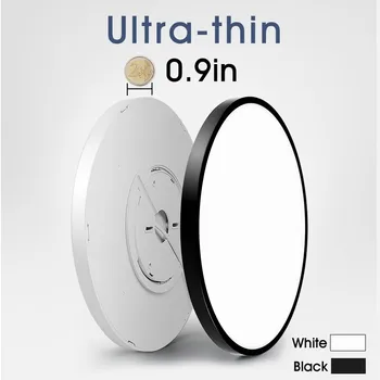 LED Griestu lampas 0.9 collu LED Ultrathin Griestu Lampa Silti Balta, Auksti Balta Melna Balta Kārtu Apgaismojums Dzīvojamā Istabā, Guļamistabā Gaisma