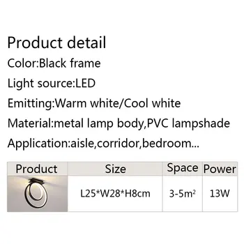 LED Lustras Mājas Apgaismojums Dzīvojamā Istabā, Virtuvē Dekori Griestu Lustras Iekštelpu Mazo Eju Koridorā, Kāpņu Gaismas Melns
