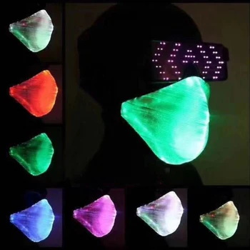 LED Maska, kas Mirgo Maska 7 Krāsas, Gaismas, ņemot vērā Vīriešu un Sieviešu Rave Maska Mūzikas Grupa Ziemassvētkiem, Halloween Gaismas Maska Dropship