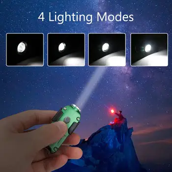 LED Mini Keychain Gaismas Lukturīti Lāpu, Lukturi XP-G2 S3 LED Lukturīti USB Lādēšanas Lampa ar Klipsi&4 Režīmā, Āra Apgaismojums