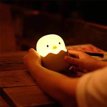 LED Nakts Gaisma Dzīvnieku Olu, Cāļu Formas Uzlādējams Nakts lampas Mīksta Karikatūra Bērnu Pirmsskolas Guļamistabas Lampas Bērnu Dzimšanas dienas Dāvana