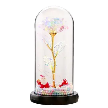 LED Nakts Gaisma Stikla Vāks Rožu Ziedu, Mākslīgo Mūžīgā Roze Lampas Rožu Galda Lampa Pasaku Lampas Valentīna Diena Ziemassvētku Dāvanu