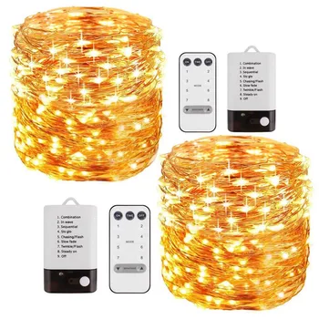 LED Pasaku Vīt Āra Ūdensizturīgs Dārza Ziemassvētku Rotājumi Gaismas Stīgu Akumulators/USB Powered Vainags Jauno Gadu Kāzu Puse