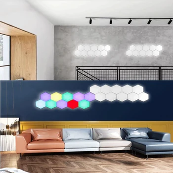 LED Quantum Lampu Moduļu Touch Sensoru Nakts Gaisma Magnētisko Moduļa Modelis Dekorēšana Guļamistaba Sienas Apkārtējā fona Apgaismojums Apgaismojums
