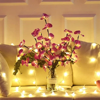 LED Vītolu Filiāle Lampas Rožu Simulācijas Orhideju Filiāles Gaismas Garš Vāze Apdares Vītola Zariņu, Apgaismota Filiāle Mājas Apdare