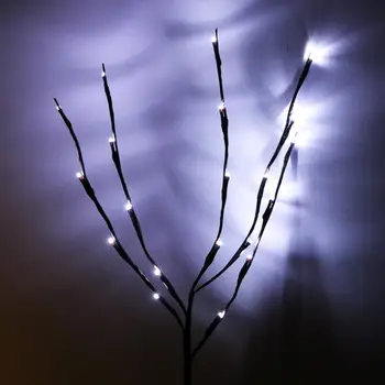 LED Vītolu Filiāle Lampas Ziedu Gaismas 20 Spuldzes Bateriju Darbināmu Mājās Ziemassvētku Lampas Dārza Dekors Dzimšanas dienas Dāvanu Nakts Gaismas