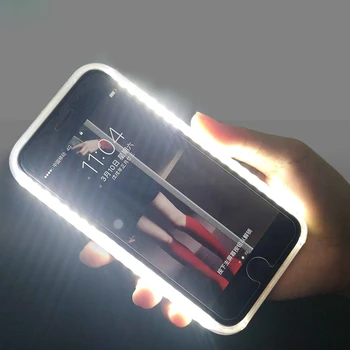 LED Zibspuldzi Telefonu Gadījumos iPhone X XS MAX XR 8 7 Plus Selfie Gaismas 6 6s Plus 5 5s