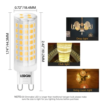 LEDGLE 8W G9 LED Spuldze Regulējamas Gaismas Spuldzes AC 220V 240V 700LM Līdzvērtīga 80W Halogēnu Spuldzes G9 Uzmanības centrā Lustra Mājās Lampas