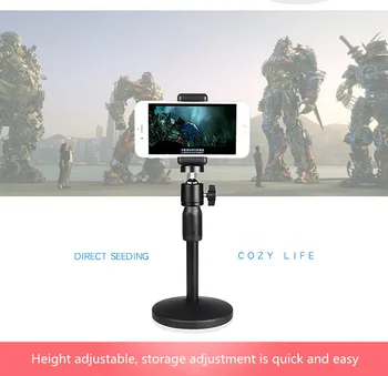 LEROY Mobilā Tālruņa Turētājs Live Desktop Stand Slinks Skava Kameras DV Statīvu universālā Mobilo Tālruni