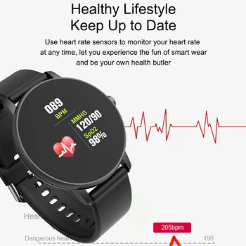 LIGE Jaunu Full Touch Screen Smart Skatīties Vīrieši Sirdsdarbības Ātrums, asinsspiediens Zvanu Atgādinājumu Funkcija Sporta Smartwatch Android, IOS+Kaste
