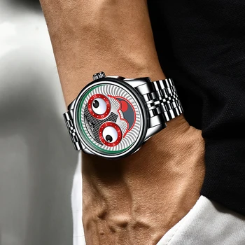LIGE Joker Skatīties Mehāniskās rokas Pulkstenis Ūdensizturīgs Pulksteņi Nerūsējošā Tērauda Automātiskā Tourbillon Sporta Pulksteņi Vīriešu Reloj Hombre
