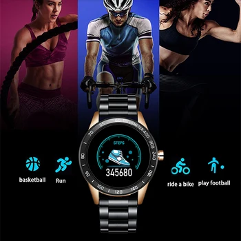 LIGE Luxury Smart Skatīties Vīriešu Sporta Skatīties Ūdensizturīgs Fitnesa Tracker sirdsdarbība, Asins Spiediena Monitoru, Pedometrs Android, ios
