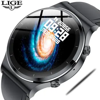 LIGE Smart Skatīties Bluetooth Zvanu Sporta Skatīties HD IPS Lielā Ekrāna Sirds ritma Monitorings Laika Push IP68 Ūdensnecaurlaidīga Smartwatch Vīriešiem