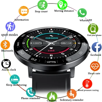 LIGE Smart Skatīties Tālrunis ar skārienekrānu Sports Fitness Watch IP68 Ūdensnecaurlaidīga Bluetooth Savienojumu Android, ios smartwatch Vīriešiem