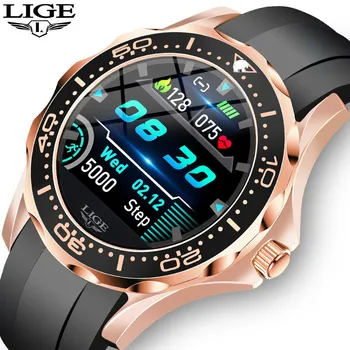 LIGE Smart Skatīties Vīrieši Smartwatch Sirds ritma Monitors asinsspiediens Fitnesa tracker Sporta Skatīties ūdensizturīgs reloj inteligente +Kaste