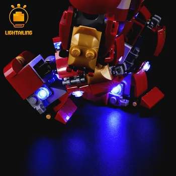 LIGHTAILING Led Light Up Kit Hulkbuster Smash-Up Veidošanas Bloku Gaismas Komplekts Saderīgs Ar 76104