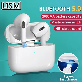 LISM Bluetooth 5.0 Bezvadu Austiņas 2000mAh Uzlādes Lodziņā Austiņas Stereo Sporta Earbud Austiņas Ar Mikrofonu Oficiālais Kategorijas