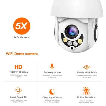 LOOSAFE Jauns 5X Optisko Tālummaiņu IP Kameras 1080P Bezvadu WIFI IP CCTV Drošības Kameras PTZ Ātrums Dome IS Āra Ūdensizturīgs Kameras