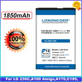 LOSONCOER 1850mAh LGIP-531A Par LG 236C,A100, Amigo,A170,C195,G320GB,GB100,GB101,GB106,GB110,GB125,GM205,KU250,GS101,KG280,