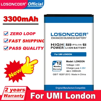 LOSONCOER 3300mAh LONDONĀ UMI LONDONAS Mobilā Tālruņa Akumulators Batterie Bateria Baterijas+Izsekošanas Numuru