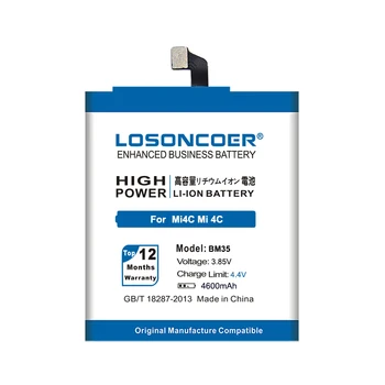 LOSONCOER 4600mAh BM35 Akumulatoru Xiaomi 4C Mi4C Mi 4C Mobilais Tālrunis