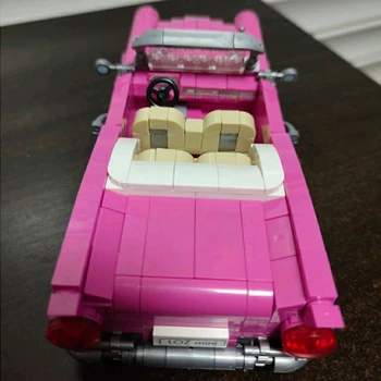 LOZ 1225 Rozā Kabriolets Atvērt Automašīnu, Taksometru, Autobusu Transportlīdzekļa 3D Modeli 560pcs DIY Mini Bloki, Ķieģeļi Celtniecības Rotaļlieta Bērniem, kas nav Kaste