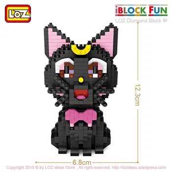 LOZ Dimanta Bloki Karikatūra Mēness Chibi Japāņu Anime Darbības Rādītāji Luna Kaķis Ķieģeļi Diy Raksturs, Rotaļlietas Bērniem, Bērnu