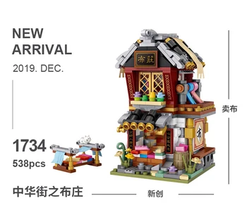 LOZ Mini Bloķēt Ielu Pilsētas Ķīna Iela Ķīniešu Tradīciju Īpašais Modelis DIY Montāža Rotaļlietas Bērniem
