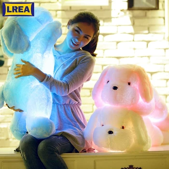 LREA 1pc 50cm cojines plīša gaismas rotaļlietas, suņu spilvenu krāsains LED kvēlojošs suņi comfotable un mīksto uz dīvāna vai gultas