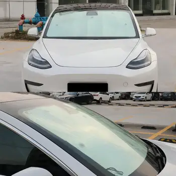 LUCKEASY Saulessargs Custom-Fit Tesla Model 3 2017-2021 Automašīnas Jumta logu, Žalūziju Ēnojumu Neto Priekšējā vējstikla