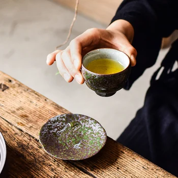 LUWU keramikas teacups un apakštases ķīniešu kung fu kausa drinkware