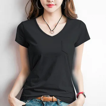 LXS22 2020. gada vasaras sieviešu jauno slim un daudzpusīga ikdienas īsām piedurknēm T-krekls