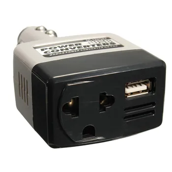Labas Kvalitātes DC 12/24V uz AC 220V Auto Lādētāju Strāvas Pārveidotāja Adapteris Converter + USB Izeju